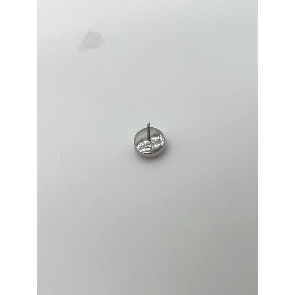 💜 COACH Open Circle Stone Stud Earring, Silver Plated with Purple Glass - Picture 5 of 5